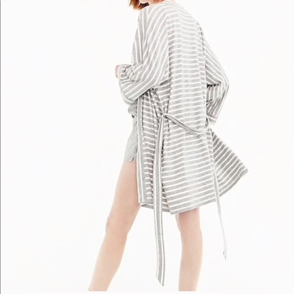 NWT J. Crew Striped Cotton Robe - Picture 3 of 3